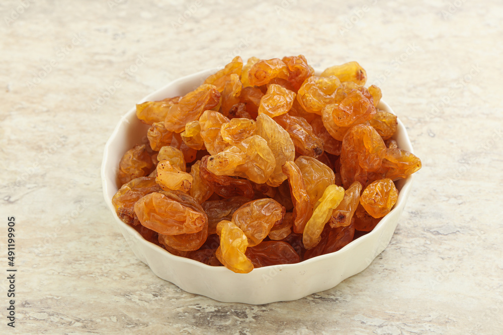 Sweet yellow raisin in the bowl Sweet yellow raisin in the bowl