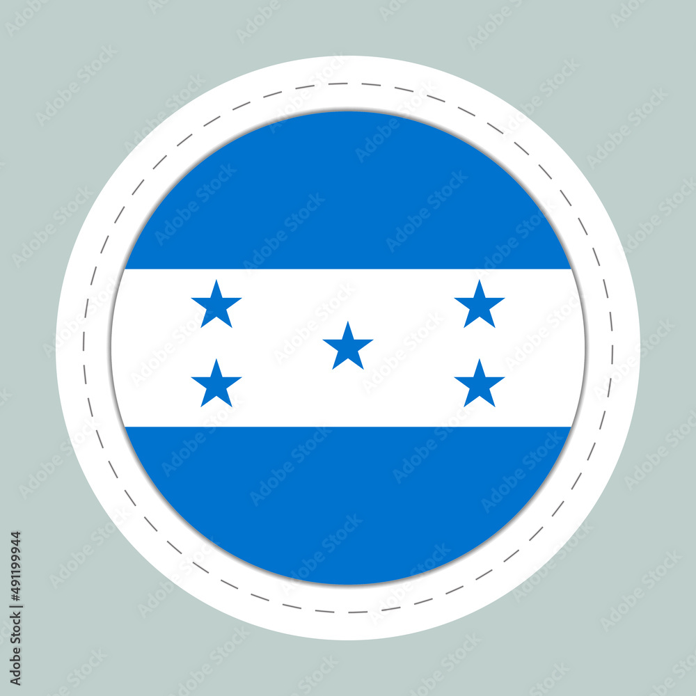 Sticker ball with flag of Honduras. Round sphere, template icon. National symbol. Glossy realistic ball, 3D abstract vector illustration. Big bubble Sticker ball with flag of Honduras. Round sphere, template icon. National symbol. Glossy realistic ball, 3D abstract vector illustration. Big bubble