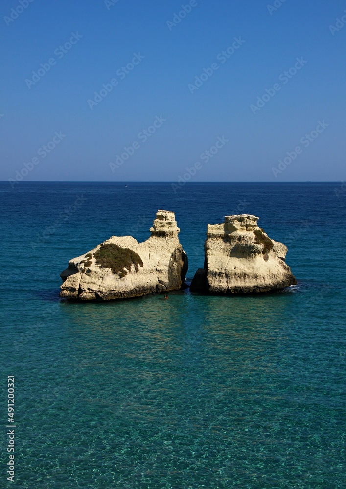 Italy, Salento, Torre dell'Orso: View of Two Sisters.