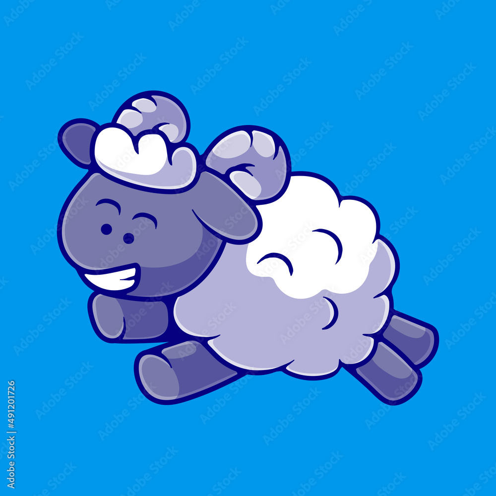 cute sheep illustration suitable for mascot sticker and t-shirt design cute sheep illustration suitable for mascot sticker and t-shirt design