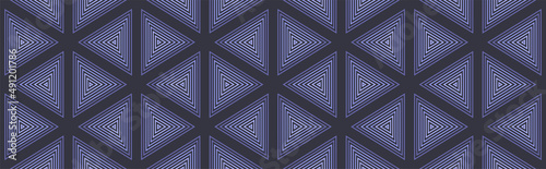 Line triangles seamless pattern design,  very peri color, modern, web banner