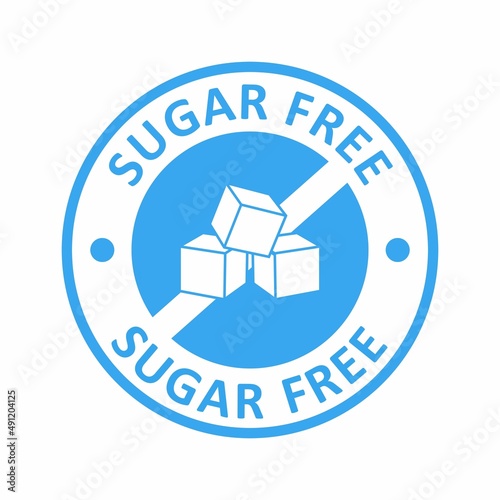 Sugar free sign vector template logo. Suitable for business, food product, health, art and design