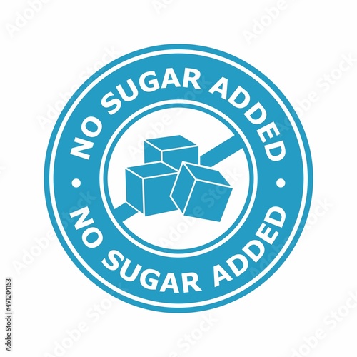 No sugar added sign vector template logo. Suitable for business, food product, health, art and design