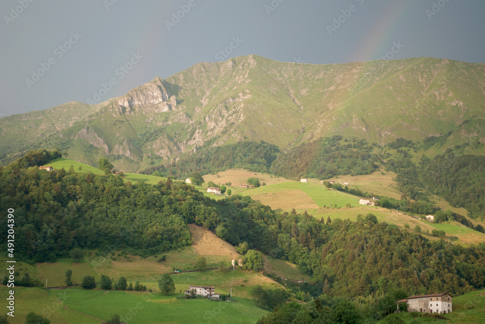 Rainbow after Storm on Italian Alps