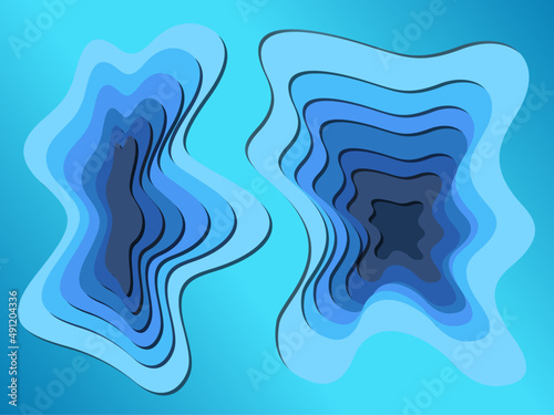 Obraz na płótnie Abstract 3d background with blue shapes. Geography topography. w salonie