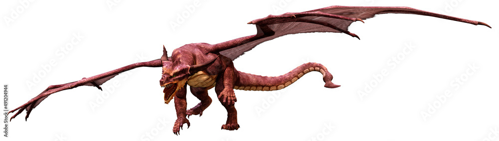 Obraz premium 3D Rendering Fairy Tale Dragon on White