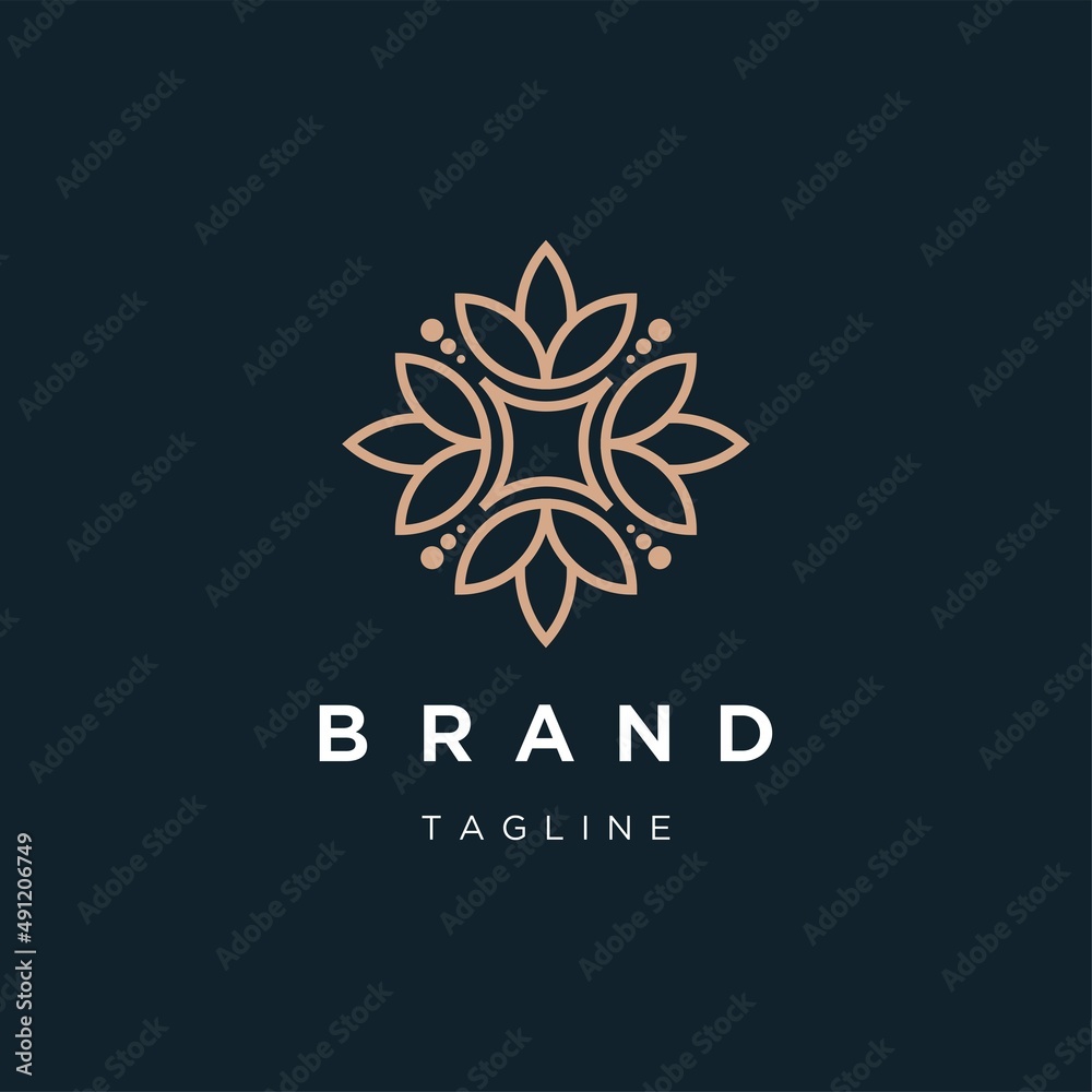 Abstract Flower Ornament Logo Designs Abstract Flower Ornament Logo Designs