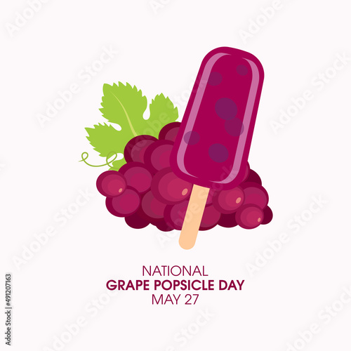 National Grape Popsicle day vector. Purple fruit ice lolly icon vector. Grape Popsicle day Poster, May 27. Important day