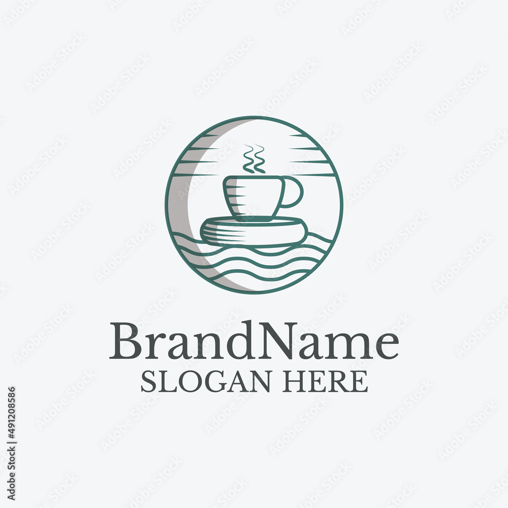 Lake coffee logo vector, perfect to use for your restaurant, cafe or related business.