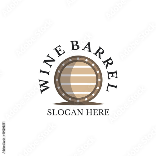  Wine barrel logo vector, Perfect to use for the brewery industry, beer cafe or anything related to wine barrels.