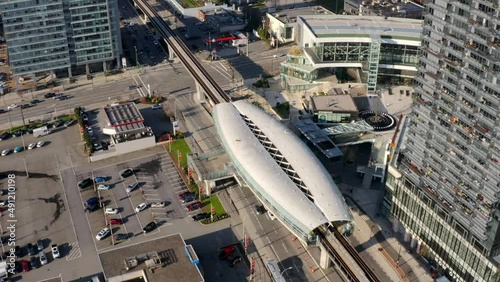 Aerial View Of Brentwood Town Centre Station In Burnaby, British Columbia, Canada. photo