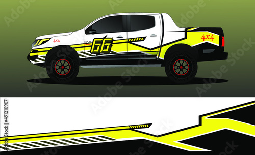 truck wrap decal design vector. abstract Graphic background kit designs for vehicle  race car  rally  livery  sport car