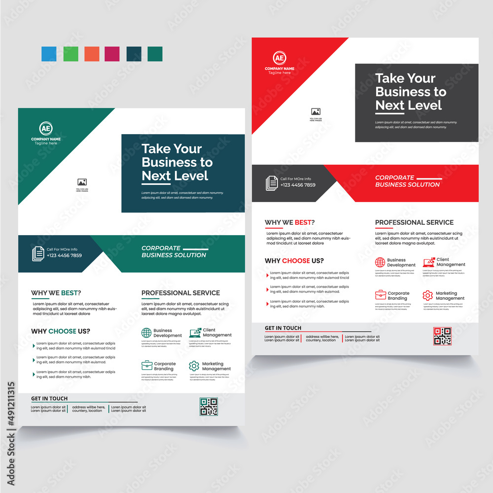 Modern Corporate Flyer Design template vector and Print ready editable