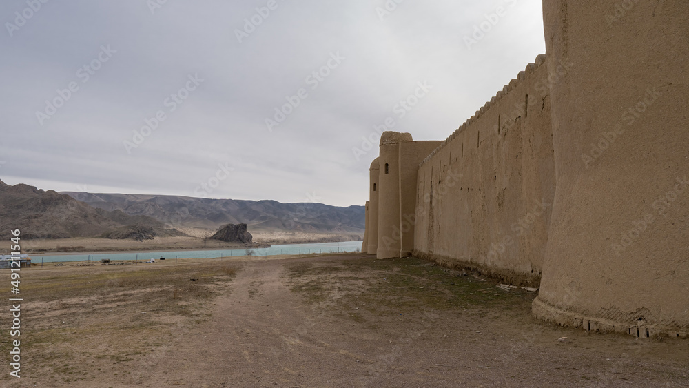 Ancient Asian fortress in the steppe