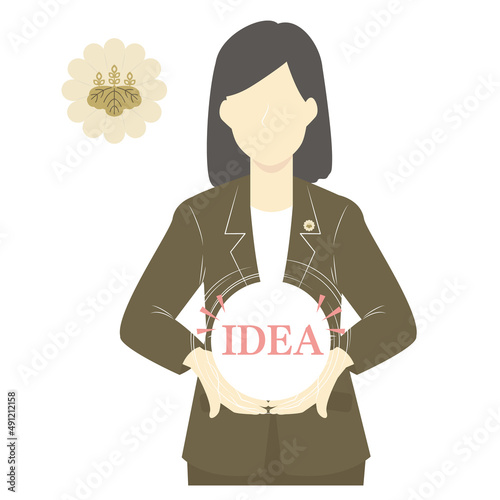 知的財産の専門家の女性弁理士とバッジ