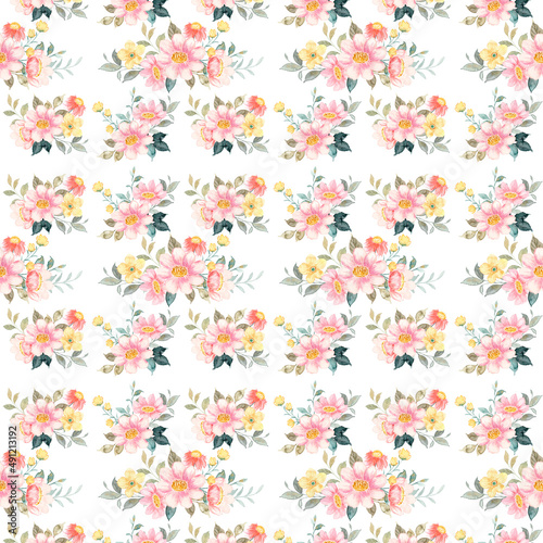 Floral watercolor seamless pattern elegant