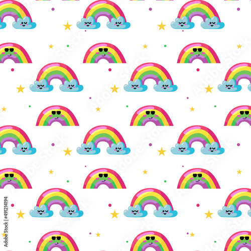 Seamless pattern rainbow design background