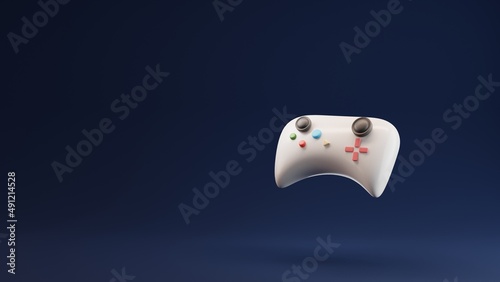 3d image of a gamepad on a beautiful blue pastel background