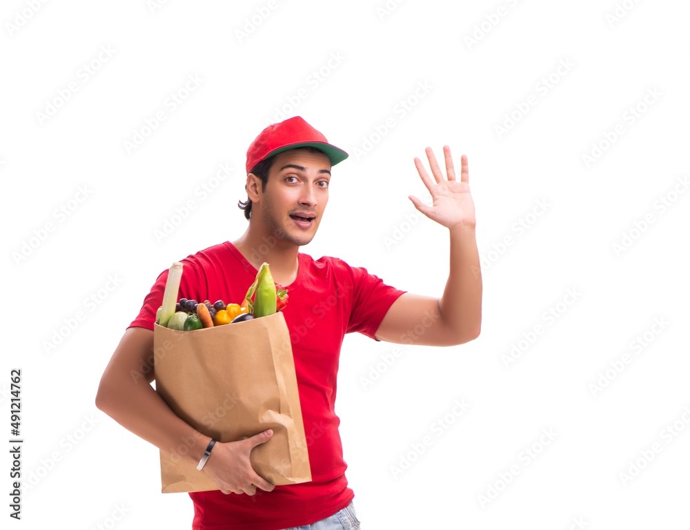 The concept of shopping delivery isolated on white background The concept of shopping delivery isolated on white background