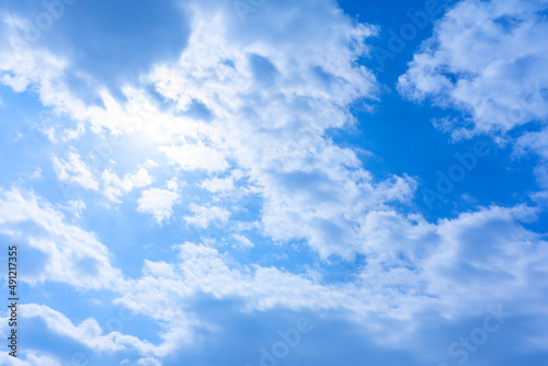 Fototapeta Naklejka Na Ścianę i Meble -  Refreshing blue sky and cloud background material_blue_25