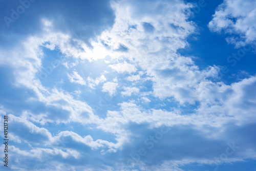 Refreshing blue sky and cloud background material_blue_26