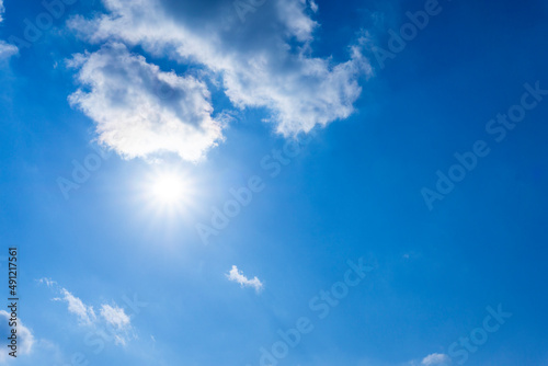 Refreshing blue sky and cloud background material_blue_34
