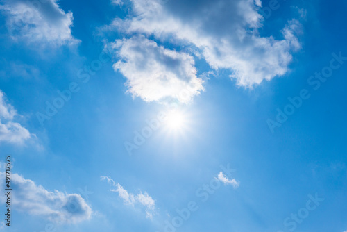 Refreshing blue sky and cloud background material_blue_35