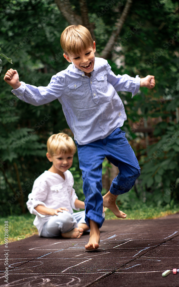 Fototapeta premium brothers on the playground