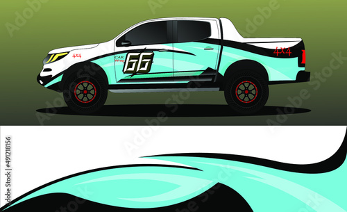 truck wrap decal design vector. abstract Graphic background kit designs for vehicle, race car, rally, livery, sport car