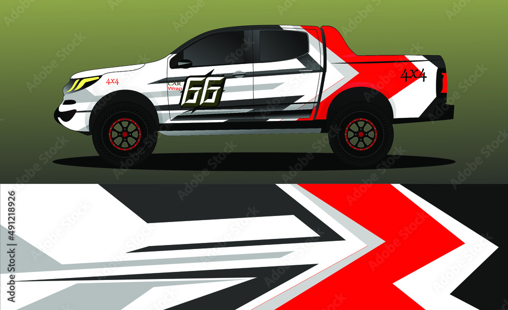 truck wrap decal design vector. abstract Graphic background kit designs for vehicle, race car, rally, livery, sport car