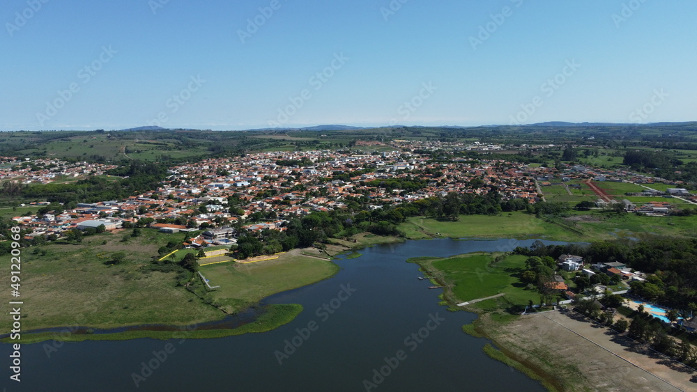 city ​​view from above with landscape