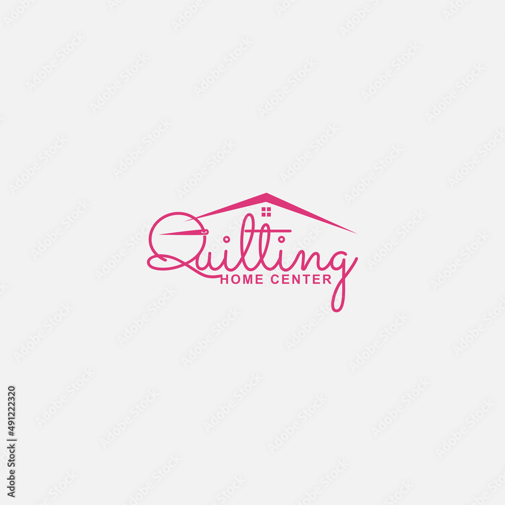 Quilting home center logo, Needle. Yarn, crafts