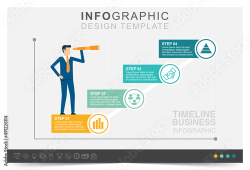 Step to target, modern infographic template, presentation business infographic template, icon set