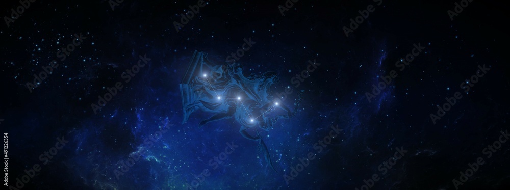 Fototapeta premium panoramic view of cassiopeia constellation
