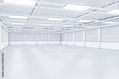 White empty industrial building