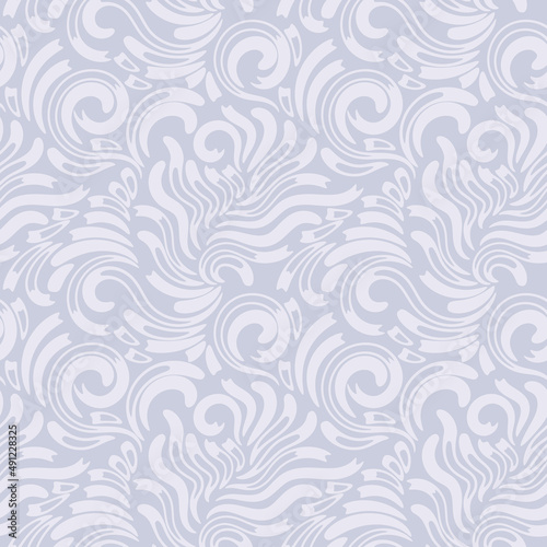 Vector seamless floral pattern. Brush curve elements background