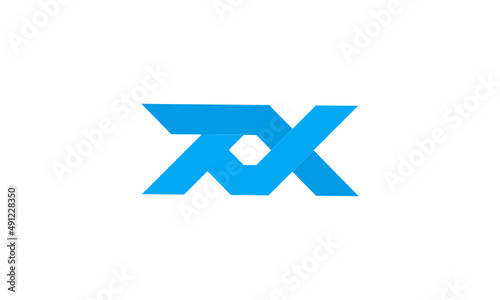 professional logo letter xx with blue color