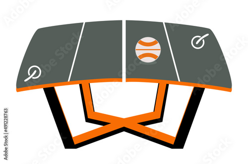 Teqball played on curve table
