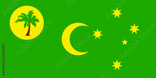 Official current vector flag of the Australian external territory of COCOS (KEELING) ISLANDS, AUSTRALIA © Momcilo