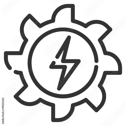 Vector hydro electric outline icon, water and renewable power 64x64 pixel, white background 