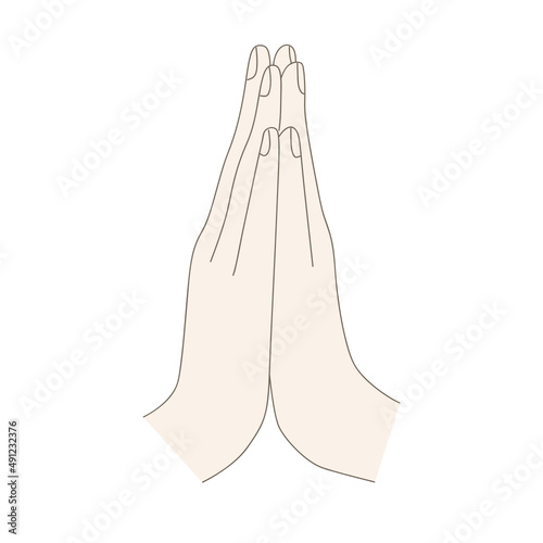 praying hands, vector graphic design element 