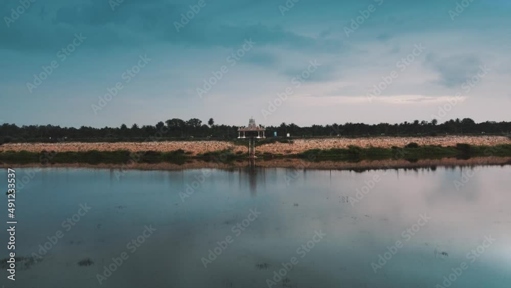 Front View Of The Temple Facing The Lake In India in 4K Front View Of The Temple Facing The Lake In India in 4K