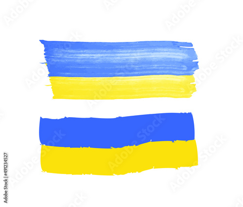 I Support Ukraine  Ukrainian flag in blue yellow colors isolated on white background. Ukrainian country national symbols. Vector illustration