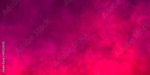 Abstract cosmic fuchsia neon paper textured aquarelle canvas for modern creative design. Bright light pink ink watercolor on black background. Magenta paper texture water color.