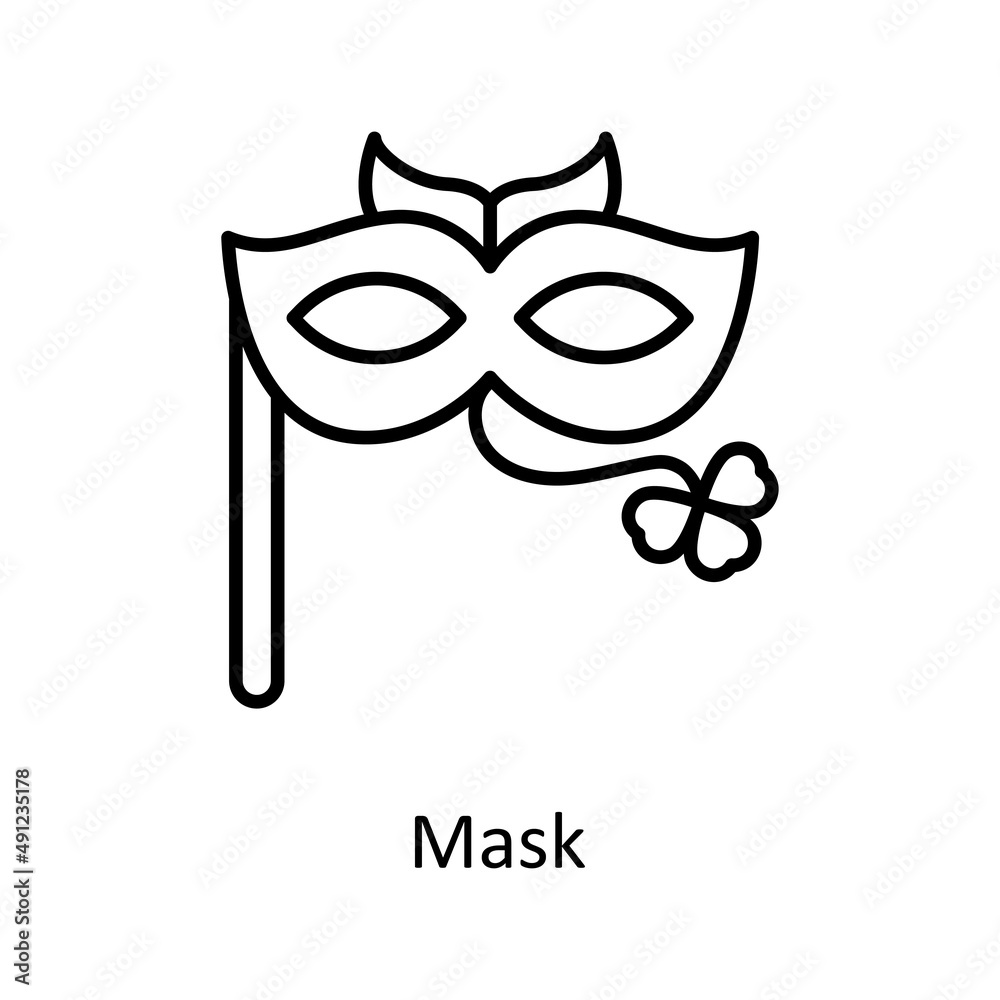 Mask Vector Outline Icon Design illustration. St Patrick's Day Symbol on White background EPS 10 File Mask Vector Outline Icon Design illustration. St Patrick's Day Symbol on White background EPS 10 File
