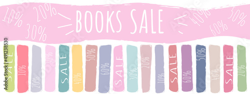 book sale horizontal banner books store shop library read reading
