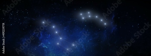 panoramic view of the constellations Ursa Major and Ursa Minor