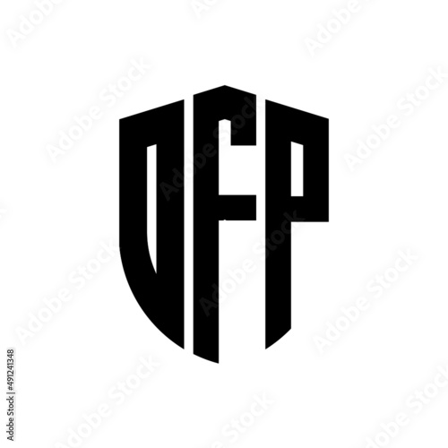 OFP letter logo design. OFP modern letter logo with black background. OFP creative  letter logo. simple and modern letter logo. vector logo modern alphabet font overlap style. Initial letters OFP  photo