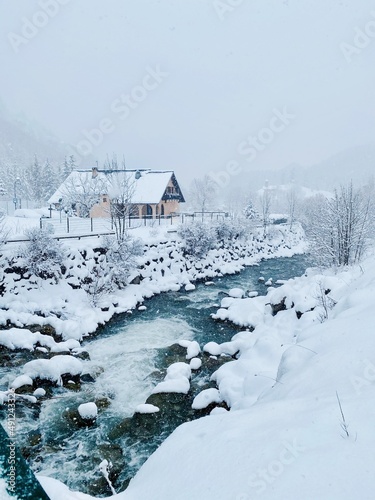 house in the snow
