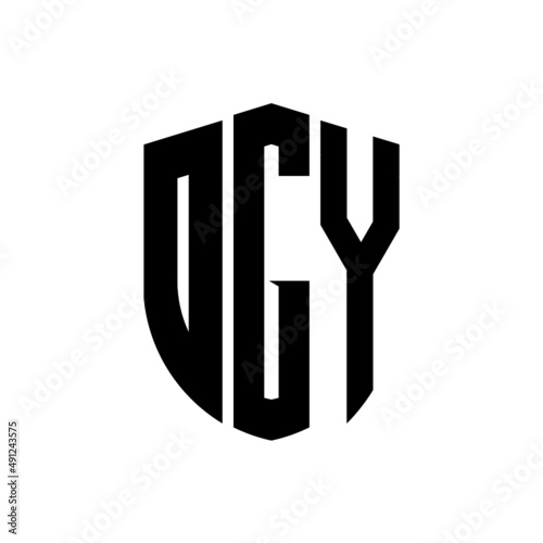 OGY letter logo design. OGY modern letter logo with black background. OGY creative  letter logo. simple and modern letter logo. vector logo modern alphabet font overlap style. Initial letters OGY   photo